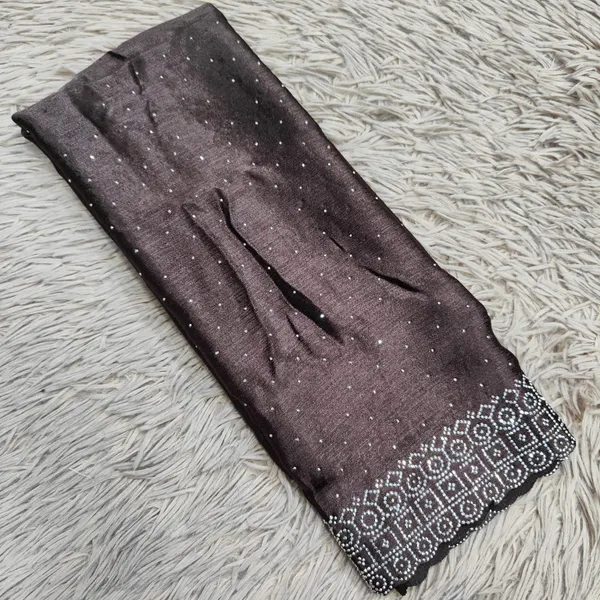 Satin Fabric Heavy Stone Work Hijabs | HJ10